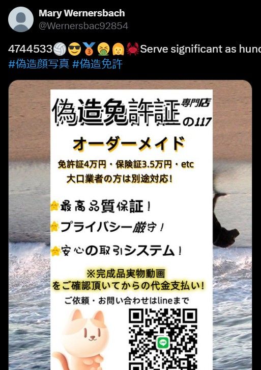 偽造免許書の作成依頼を募るXの書き込み