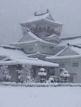 雪化粧の富山城（筆者撮影）