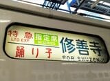 特急「踊り子」修善寺行きの行先表示＝2021年（撮影：南正時）