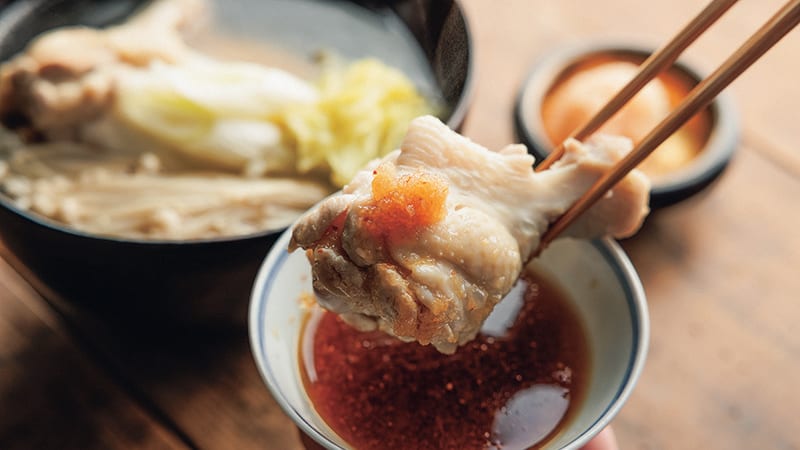 鶏の水炊き風スープ