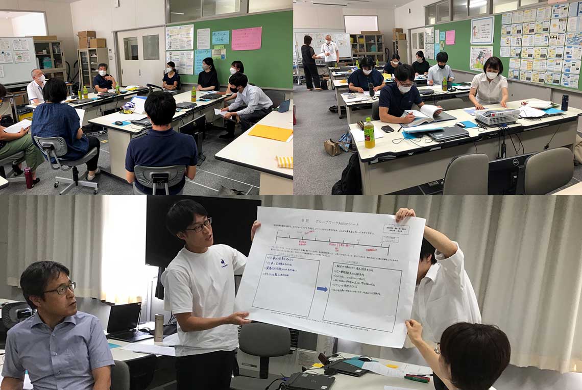 那須町は共同実施の取り組みが進んでおり（下）、22年度は那須塩原市の共同実施グループと合同研修も行った（左上・右上）