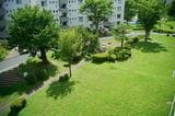 きんのさんが、この団地に住み始めたのは6年前。棟と棟との間隔がゆったりとした敷地の団地だからこそ、窓からの借景も緑豊か（写真撮影／相馬ミナ）