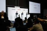 3社の社長が23日､都内で会見したPhotographer: Kiyoshi Ota/Bloomberg