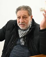 パレスチナ人中央評議会のハッジョ氏（2023年11月21日、ベルリン、筆者撮影）
