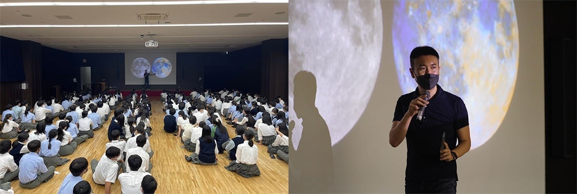 横浜創英中学・高等学校で授業を行う三宅氏（写真：三宅琢氏提供）