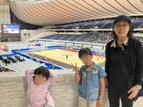 球技場でお孫さんと