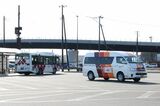 大熊町が運行する生活循環バス。4月以降、電気バスが導入されている（筆者撮影）