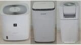 左からシャープ「CV-T60」、シロカ「SDC-10D171」、アイリスオーヤマ「IJDI50-WH」（筆者撮影）