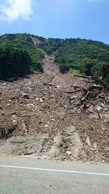 瀬田―立野間の斜面崩壊（写真：JR九州）