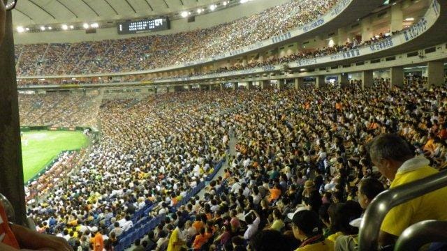 3塁側立ち見席からの3塁側内野景観