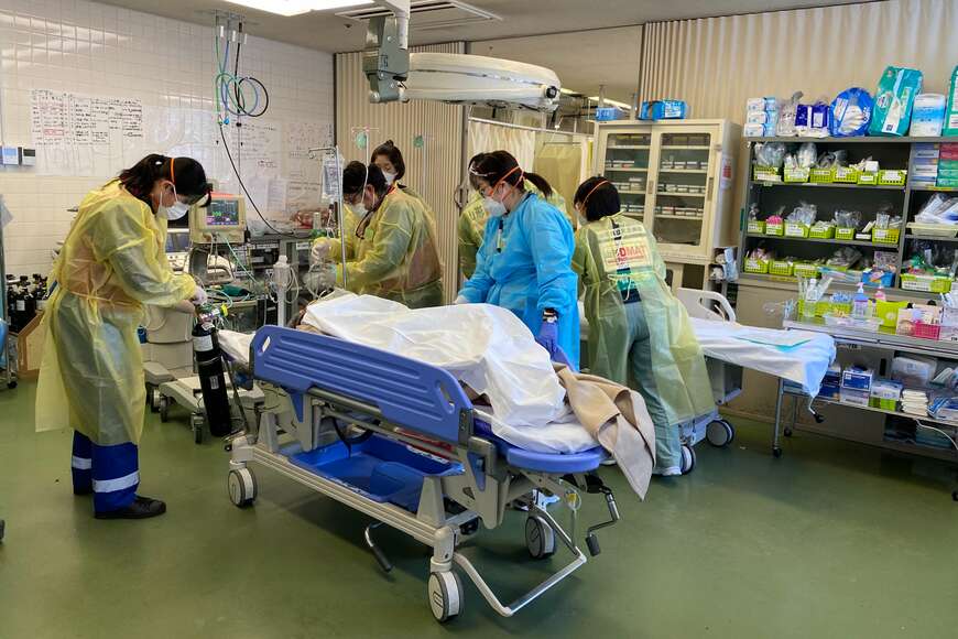 穴水総合病院救急処置室（写真：伊藤救命士撮影／つくばセントラルDMAT提供）