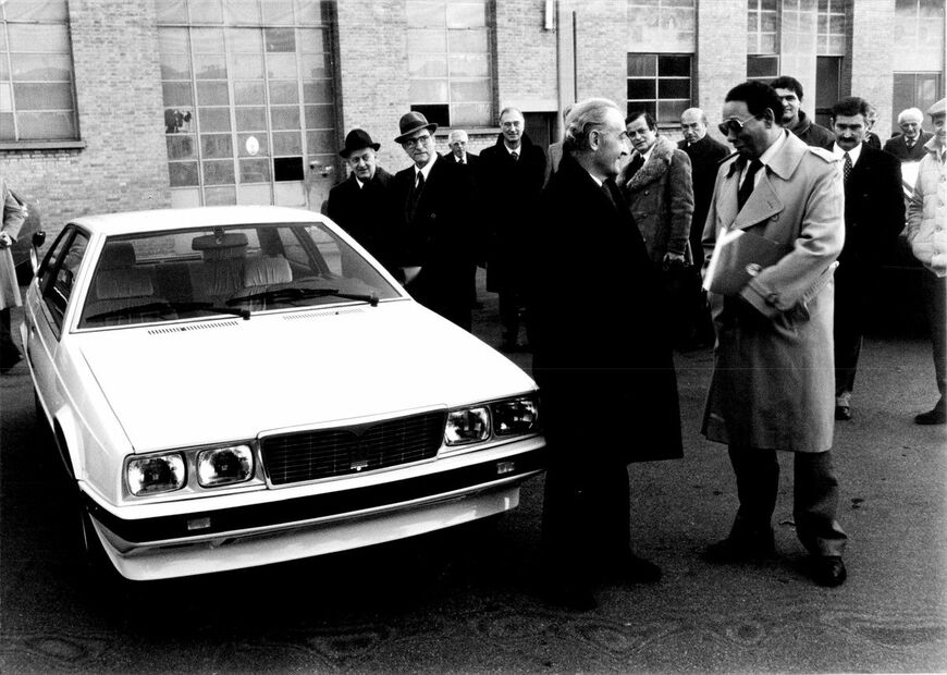 1981年「ビトゥルボ」のお披露目を行ったアレッサンドロ・デ・トマソ　　写真：著者アーカイブ