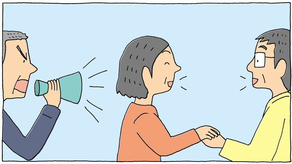 熟年離婚から再婚に至った澄江さんと学ぶさんのカップルを取り上げた過去記事（イラスト：堀江篤史）