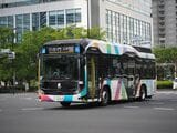 東京BRTの燃料電池バス。現在は5台ある（記者撮影）