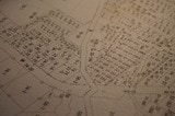 法務局の公図。縦に通る「水」の周りは沢になっていて分譲できるような場所ではない（写真：筆者撮影）