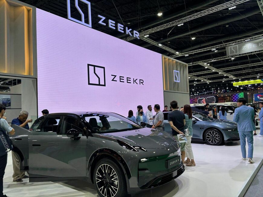 吉利グループのZEEKRはボルボなどとメカニズムを共有するアドバンテージを持つ（筆者撮影）