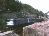 旅客用だったEF58形だが阪和線では高速性能を生かして貨物列車の牽引にあたっていた。重連で山中渓付近を走る＝1978年（撮影：南正時）