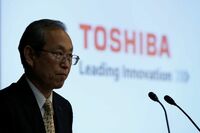東芝綱川社長､法的整理｢検討していない｣ メモリー事業の売却も｢問題なし｣を主張