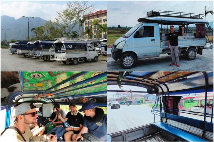 ヴァンヴィエン駅アクセス。駅行きはどうしても貸切になる
