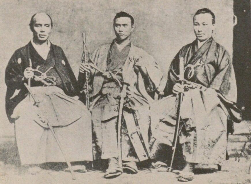 左から順に、副使の河津祐邦、正使の池田長発、目付の河田煕 （写真：©国立国会図書館デジタルコレクション）