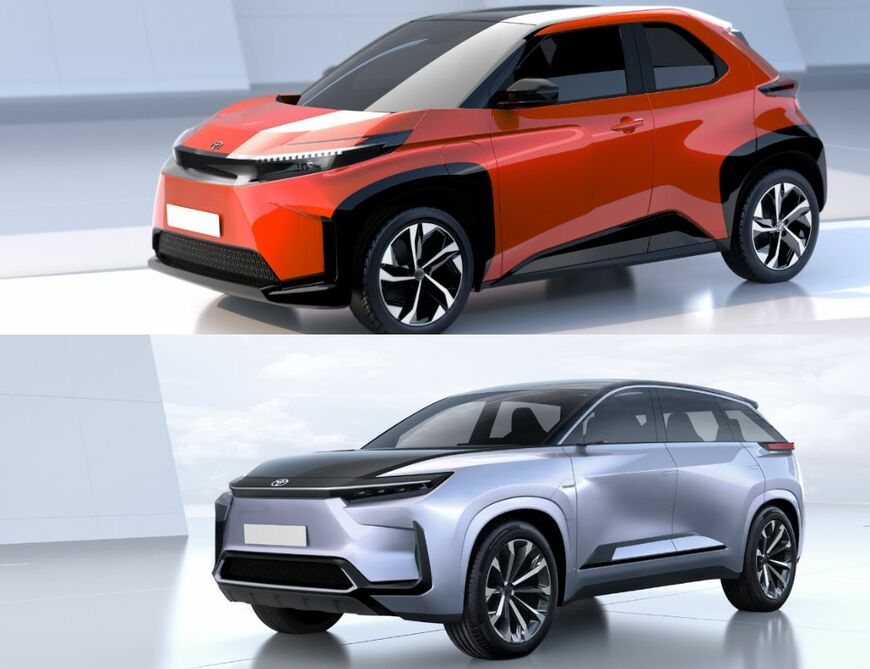 「bZスモールCrossover」（上）と「bZラージSUV」（写真：トヨタグローバルニュースルーム）
