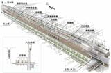 瓜生堂駅に隣接して設けられる車両基地。長さ約750ｍの敷地に留置線や列車検査場などが設けられる（提供：大阪モノレール株式会社）