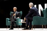 イベントにはオバマが登壇し、アメリカ国内の政治的な分断について語った（写真：Benjamin Esakof）