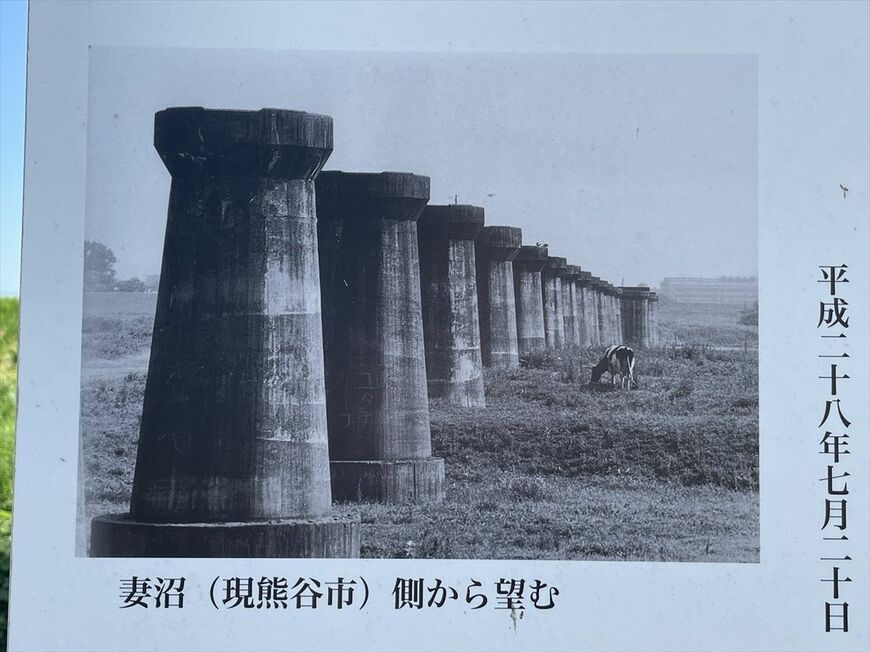 「いずみ総合公園」内の案内板より。熊谷線は、ついに利根川を越えることはなかった（筆者撮影）