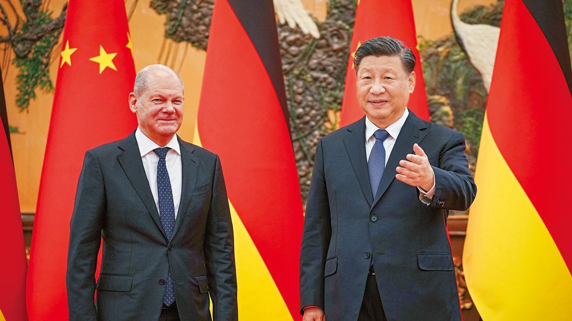 北京での中独首脳会談にてショルツ首相と習主席