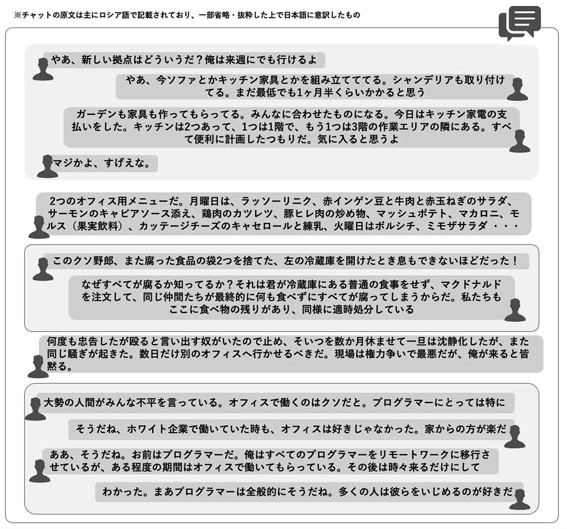 流出したチャットの内容