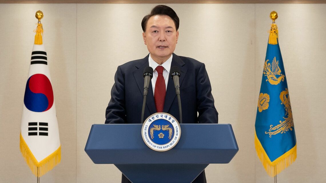 2024年12月12日、国民向け談話を発表する尹錫悦大統領(写真・韓国大統領室提供/ソウル新聞)