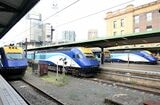 朝のセントラル（シドニー中央駅）に並んだ各方面へのXPT（筆者撮影）
