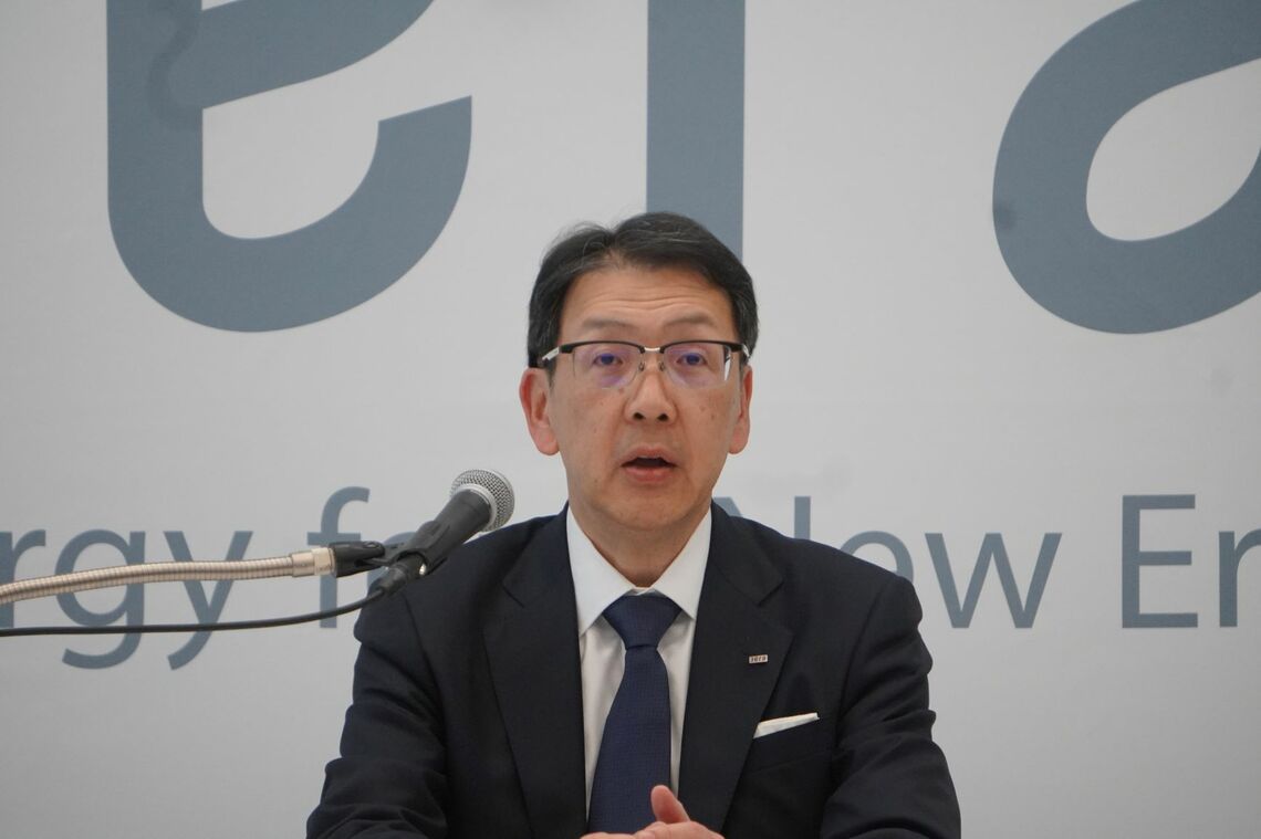 JERAの奥田久栄社長。経営が事案を認識するまでに時間がかかったことを陳謝した（撮影：筆者）