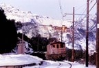 雪の西武秩父線を行くE71形牽引の貨物列車