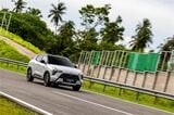三菱の新型SUV「エクスフォースHEV」（筆者撮影）