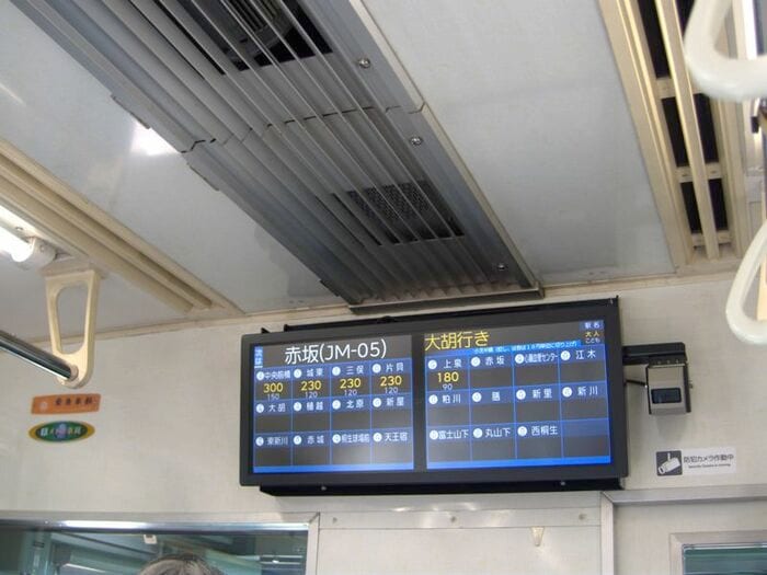 800形の液晶画面表示