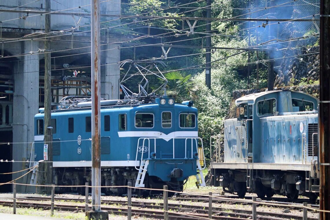 秩父鉄道の電気機関車と専用線のディーゼル機関車（撮影：南正時）