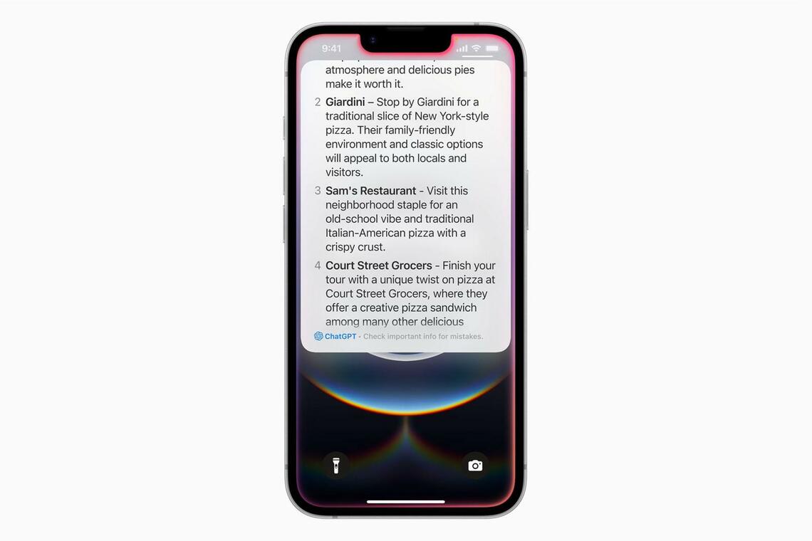 Apple IntelligenceでChatGPTも利用可能（写真：アップル）