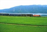 若狭湾をバックに小浜線を行くDE10形牽引の普通列車（撮影：南正時）
