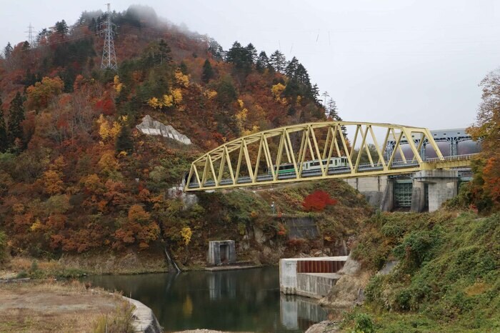 復旧された第六只見川橋梁