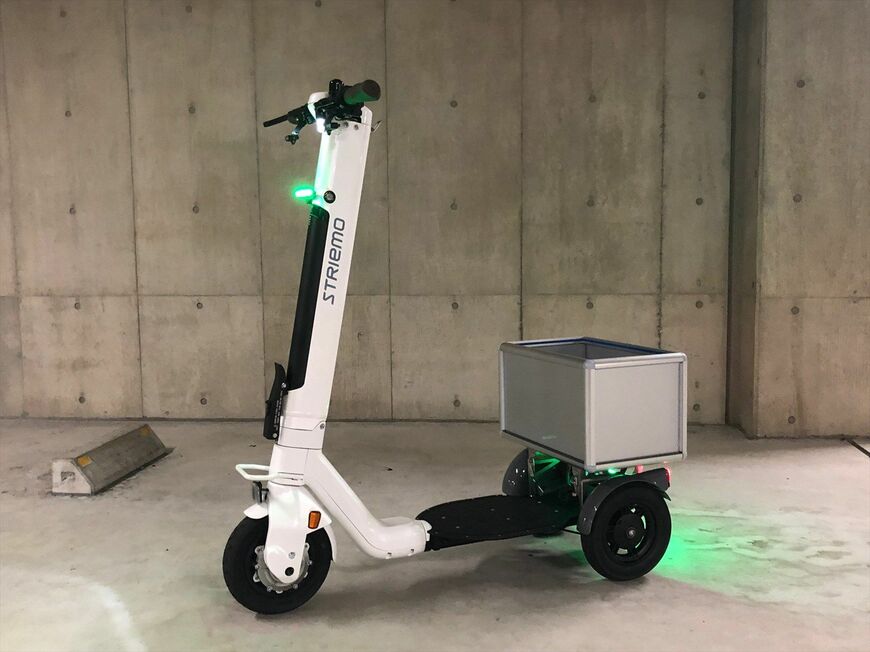 「特定原付」として7月に解禁された電動キックボード（筆者撮影）