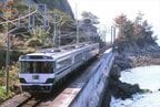 185系気動車の「しおかぜ」が海沿いを行く