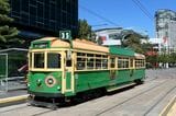 観光的に運行する35系統のループはレトロ車両。しかも運賃無料（筆者撮影）