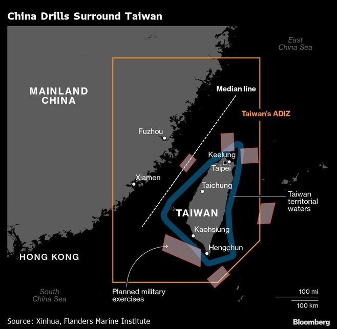 中国ペロシ米下院議長の訪台後に軍事演習開始