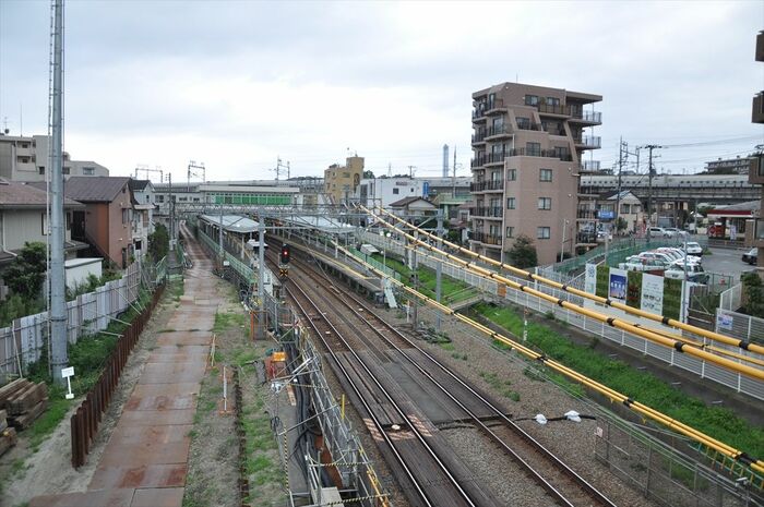 工事中の西谷駅。今ではすっかり様相を変えた