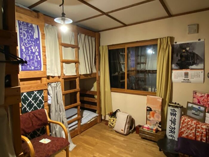 私が宿泊した2号車。手前にもう一つ2段ベッドがある
