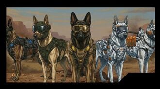 ウォーハウンドのトップページに掲載された、軍や警察、緊急対応の現場で働く犬のイラスト動画