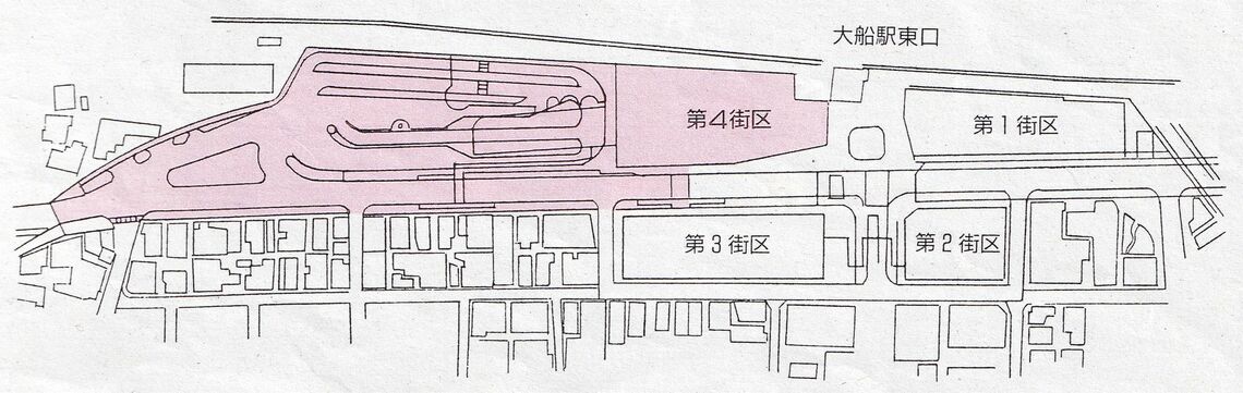 大船駅東口再開発エリアの地図