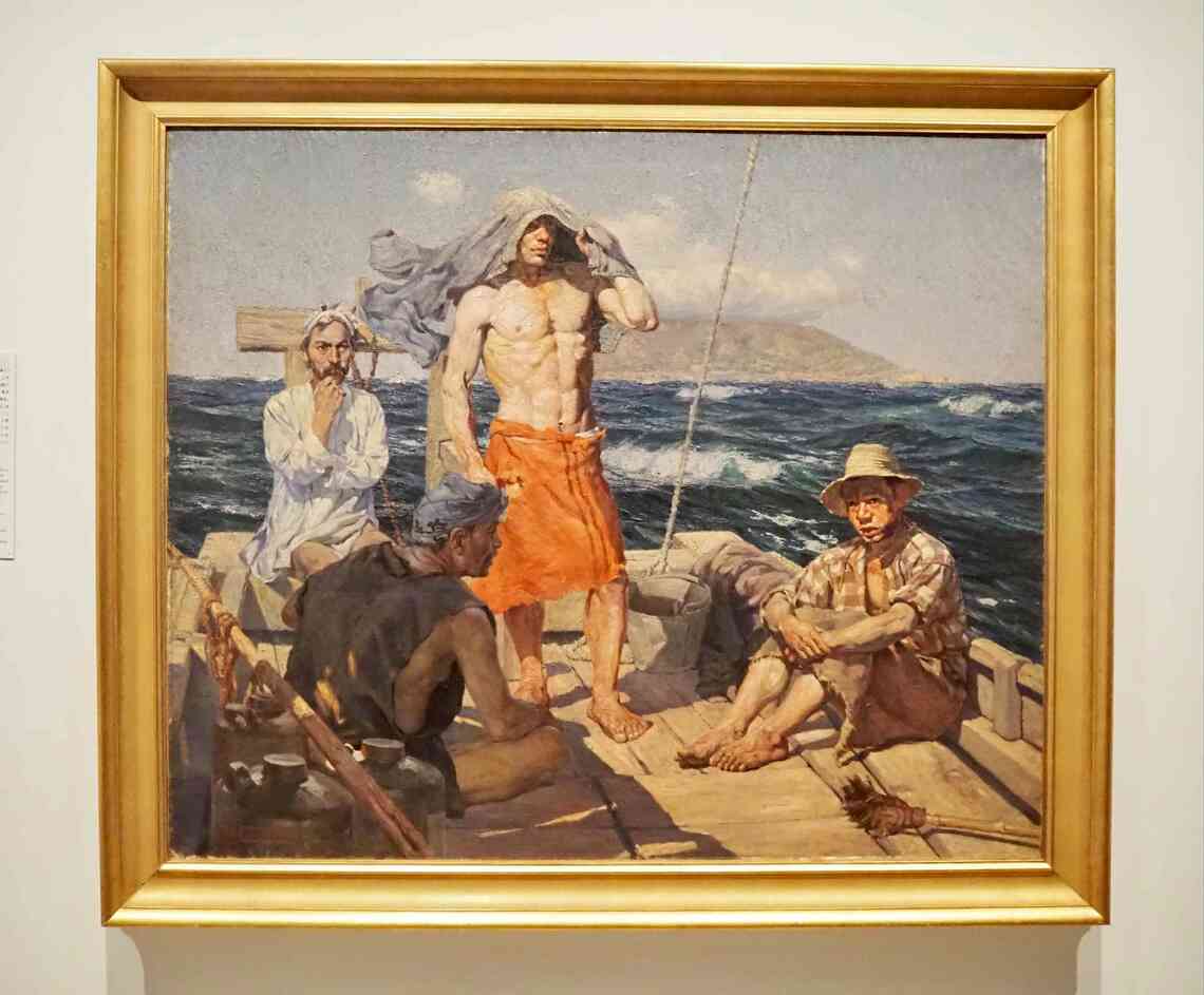 和田三造「南風」（1907年、東京国立近代美術館蔵、通期展示）展示風景（撮影：小川敦生）