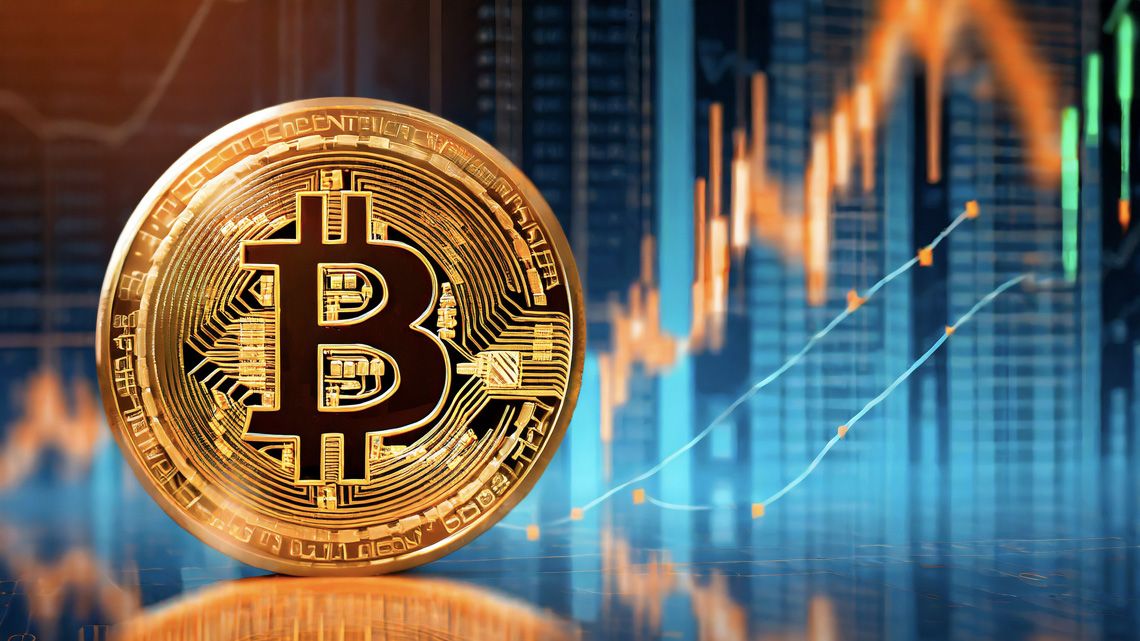 ビットコインとチャートのイメージCG